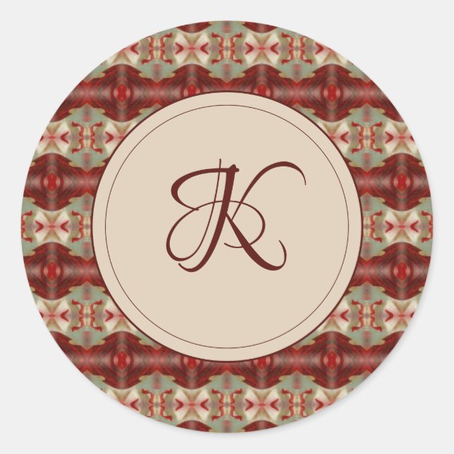 Sticker Rond Daley avec sceau d'enveloppe initiale (Devant)