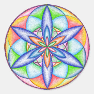 Sticker rond d'alimentation à fleurs en expansion