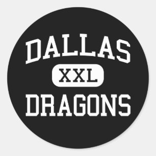 Sticker Rond Dallas - Dragons - Lycée - Dallas Oregon