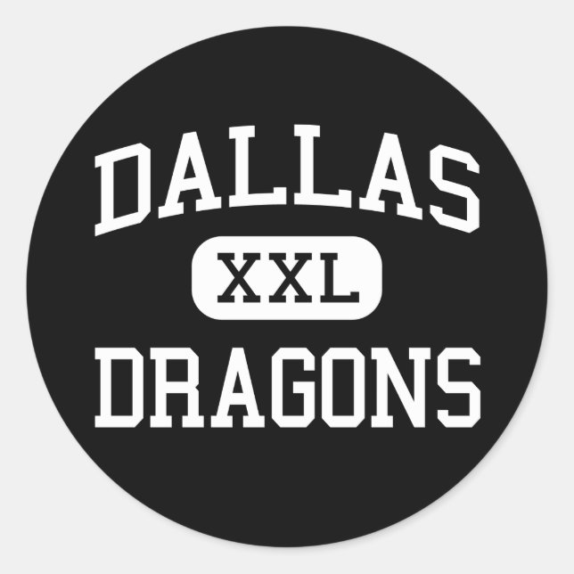 Sticker Rond Dallas - Dragons - Lycée - Dallas Oregon (Devant)