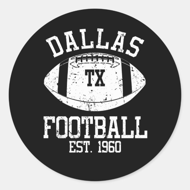 Sticker Rond Dallas Fan Cadeau cadeau cadeau de football (Devant)