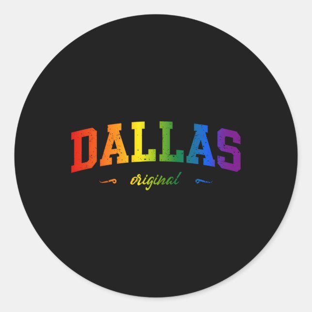 Sticker Rond Dallas Texas Lgbtqai (Devant)