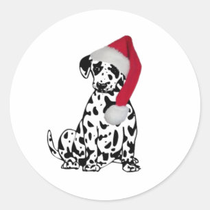 Sticker Rond Dalmatie de Noël