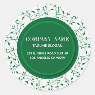 Sticker Rond Damas Blanches Et Cercle Vert