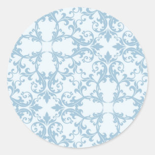 Sticker Rond Damas bleu pâle