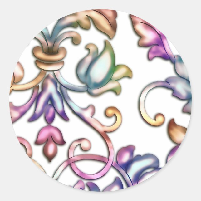 Sticker Rond Damas Embossées multicolores (Devant)