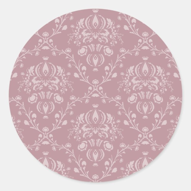 Sticker Rond Damas violet et blanc (Devant)