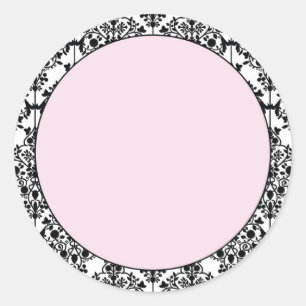 Sticker Rond Damask rose