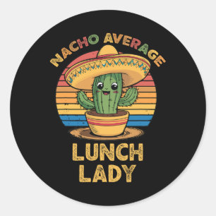 Sticker Rond Dame à lunch moyenne mexicaine Cinco De Mayo amusa