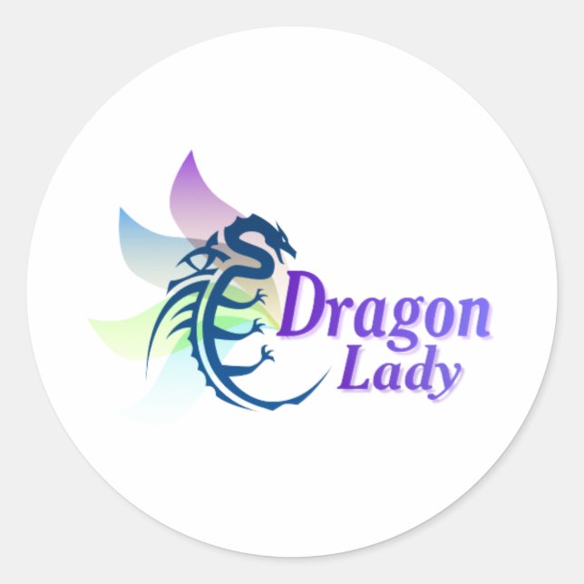 Sticker Rond Dame Dragon (Devant)