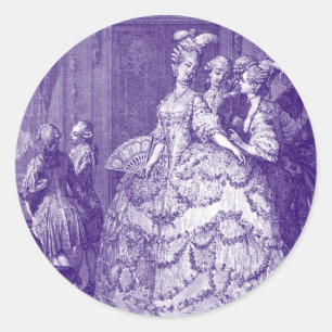 Sticker Rond Dame en attente de Marie Antoinette