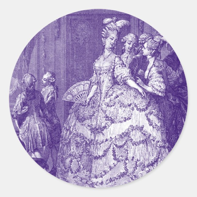 Sticker Rond Dame en attente de Marie Antoinette (Devant)