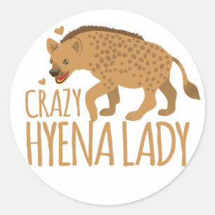 Sticker Rond dame hyène folle