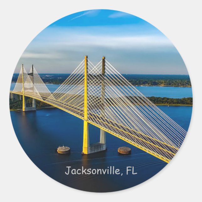 Sticker Rond Dames Point Bridge, Jacksonville (Devant)