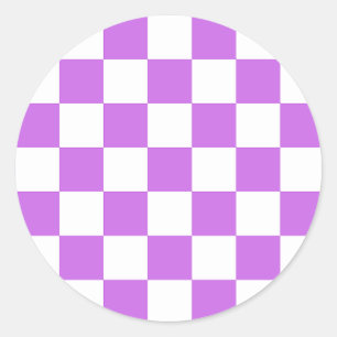 Sticker Rond Damier magenta visuel classique 