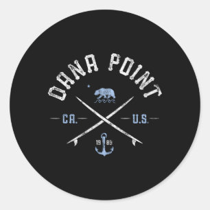 Sticker Rond Dana Point California Surfing Travel
