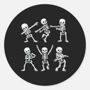 Sticker Rond Dancing Skeletons Dance Challenge Boys Girl