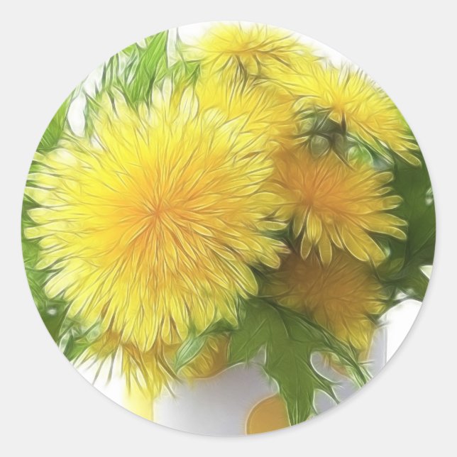 Sticker Rond Dandelion Bouquet (Devant)