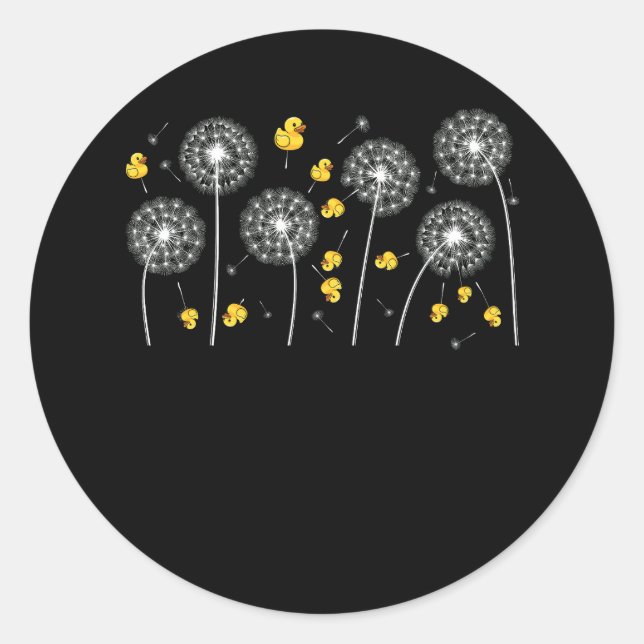Sticker Rond Dandelion Fleur Duckie Bath Toy Ducky Ducky Rubber (Devant)