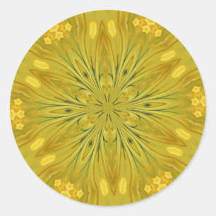 Sticker Rond Dandelion Kaleidoscope