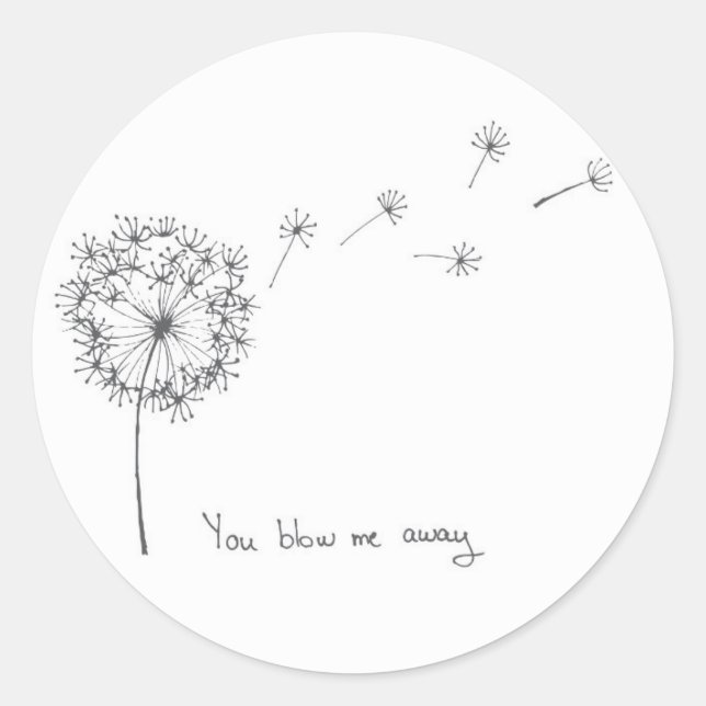 Sticker Rond Dandelion main illustré drôle carte Valentines (Devant)
