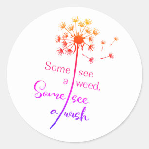 Sticker Rond Dandelion Wish