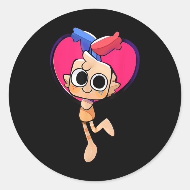 Sticker Rond Dandys World Goob Plush Coeur Pour Anniversaire Et (Devant)