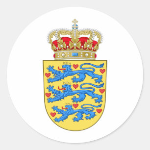 Sticker Rond Danemark Armoiries DK
