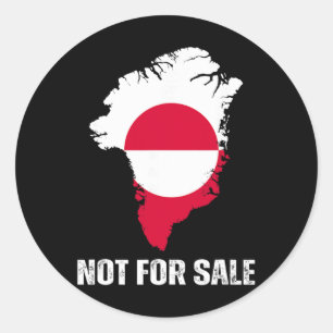 Sticker Rond Danemark Drapeau Le Groenland n'est pas à vendre A