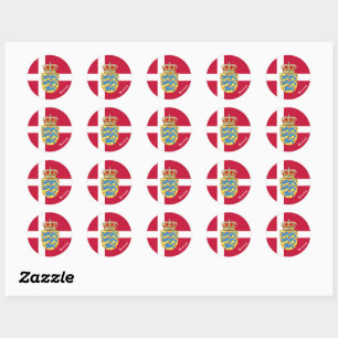 Sticker Rond Danemark & Drapeaux danois patriotes, vacances / s
