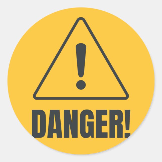 STICKER ROND DANGER ! (Devant)