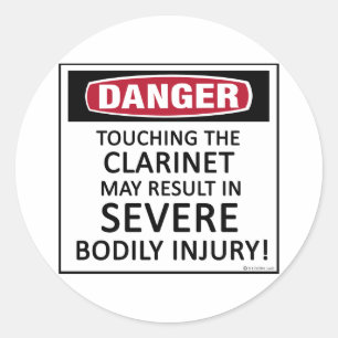 Sticker Rond Danger Clarinet