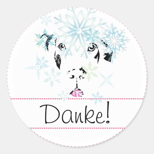 Sticker Rond Danke Aufkleber Dogge (Devant)