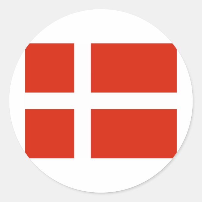 Sticker Rond Dannebrog; Drapeau officiel du Danemark (Devant)