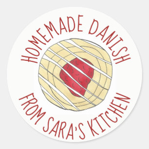 Sticker Rond Danois Fait Maison Cuisiné Au Four Par Pâtisserie