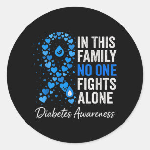 Sticker Rond Dans cette famille seule lutte contre le diabète T