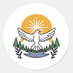 Sticker Rond Dans l’Esprit de Dieu, nous nous élevons - Foi et 