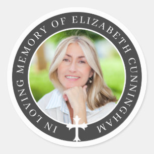 Sticker Rond Dans la mémoire aimante Photo personnalisée et c