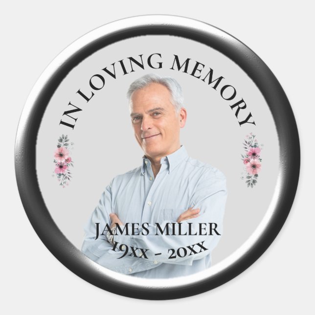 Sticker Rond DANS L'AMOUR MÉMOIRE. Personnaliser l'autocollant  (Devant)