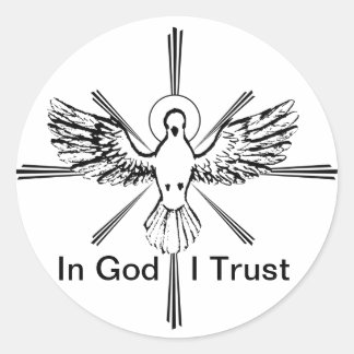 Sticker Rond Dans l'autocollant de confiance de Dieu I