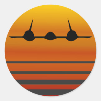 Sticker Rond Dans le coucher du soleil - Le Merle noir