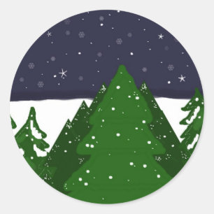 Sticker Rond Dans le froid de l'hiver