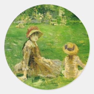 Sticker Rond Dans le jardin de Maurecourt Berthe Morisot