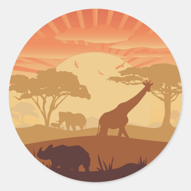 Sticker Rond Dans Le Safari (Devant)
