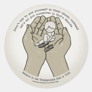 Sticker Rond Dans les mains de Dieu