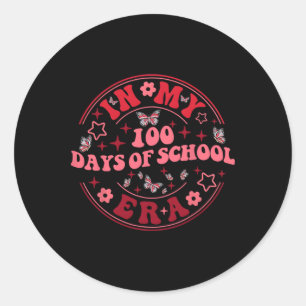 Sticker Rond Dans Mes 100 Jours De L'Ère Scolaire Rétro 100E Jo