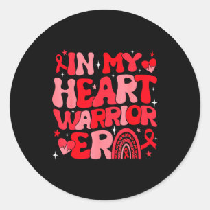Sticker Rond Dans mon cœur, ère de guerrier Ruban rouge maladie