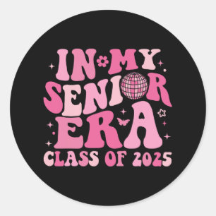 Sticker Rond Dans Mon Era Senior Cl De 2025 Retro Senior 2025 G