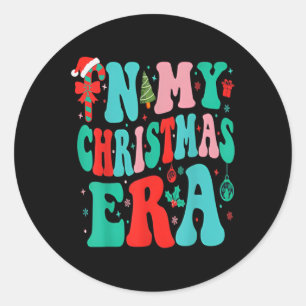 Sticker Rond Dans Mon ère de Noël Mignonne Noël Vacances Super