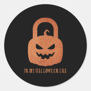 Sticker Rond Dans mon ère d'Halloween, citrouille Show girl Drô